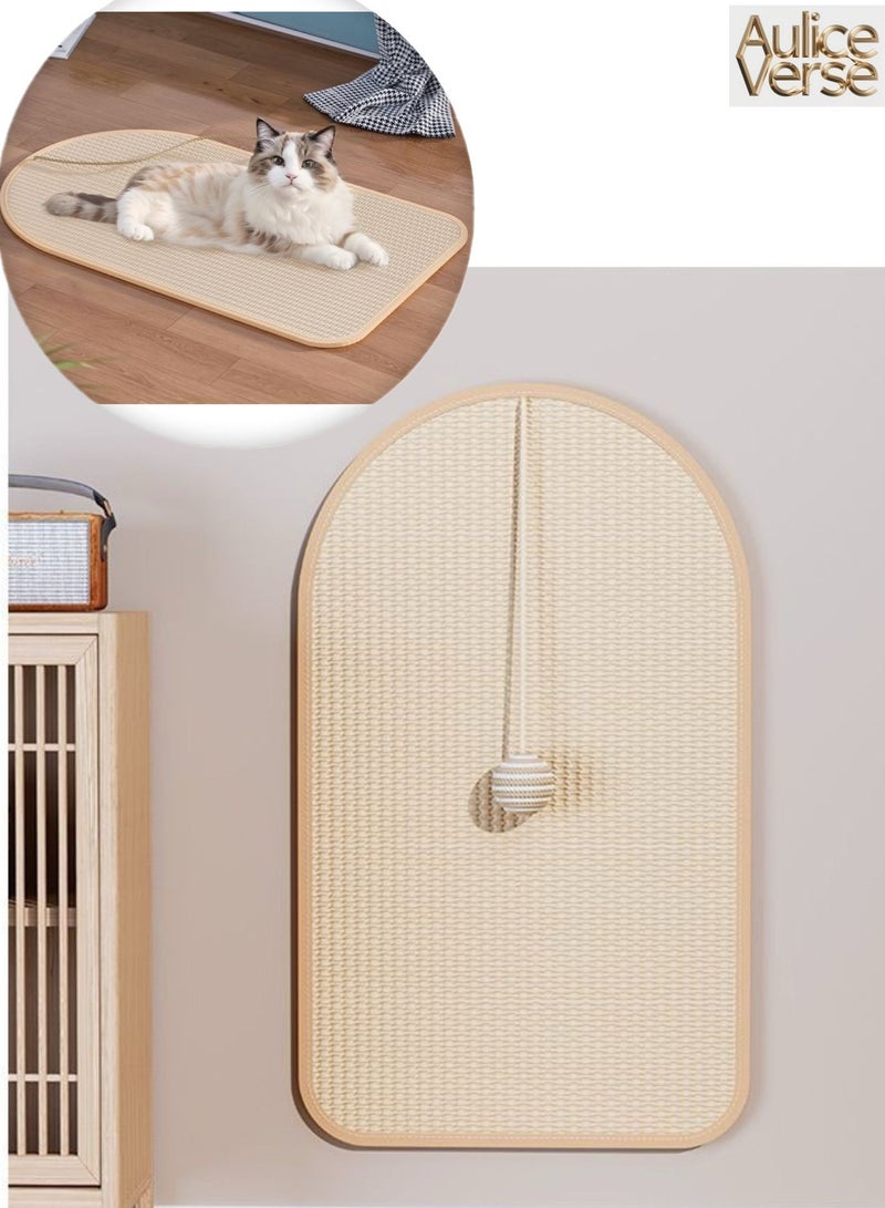 AuliceVerse Cat Scratcher mat Scratching Board Velcro Backed For Walls Sofas Floors with Fun Hanging Ball - Image 2